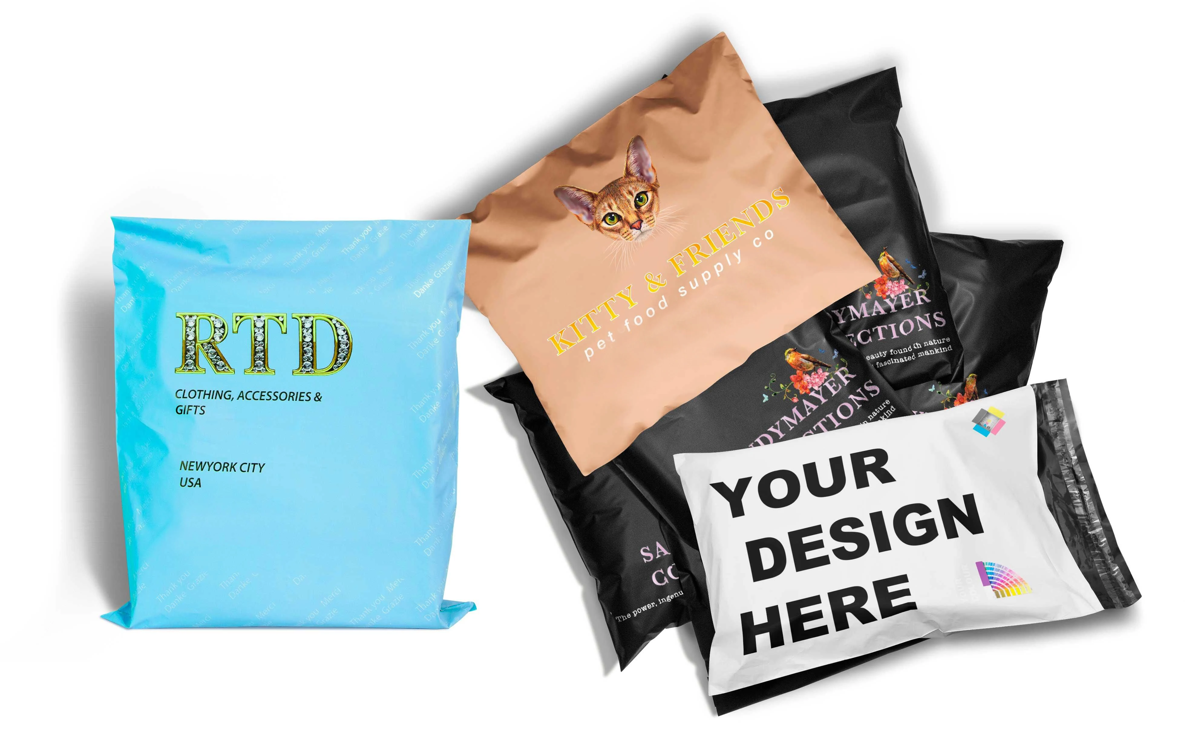 Custom Ecofriendly Ldpe Pink Postage Parcel Poly Shipping Bag Plant