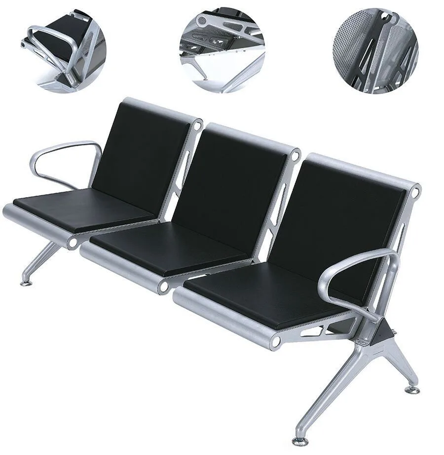 Modern 5-Seat Stainless Steel Airport Lounge Chairs with Quality Filing  Cabinets for Salon Office Hospital Waiting Rooms