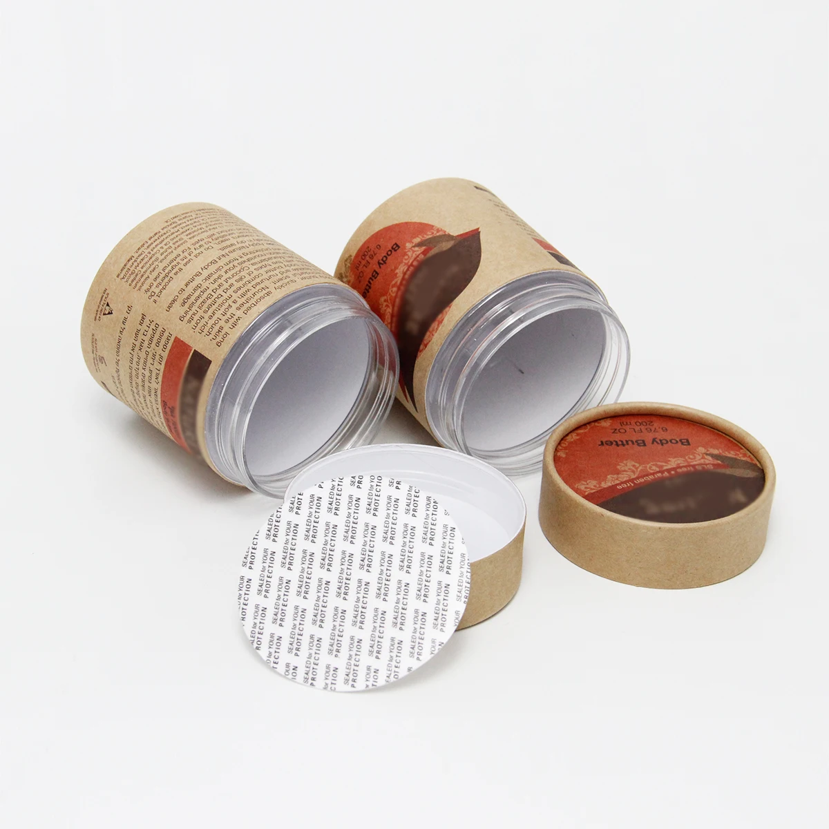 Body Butter Cosmetic Cream Jar Paper Packaging Tube Screw Lid Paper Tube