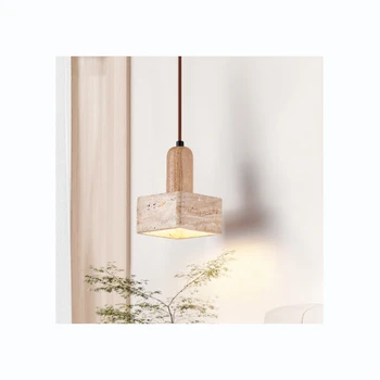 D2097 E27 travertine modern design style single pendant light decorative hanging pendant lamp modern lighting manufacturer.