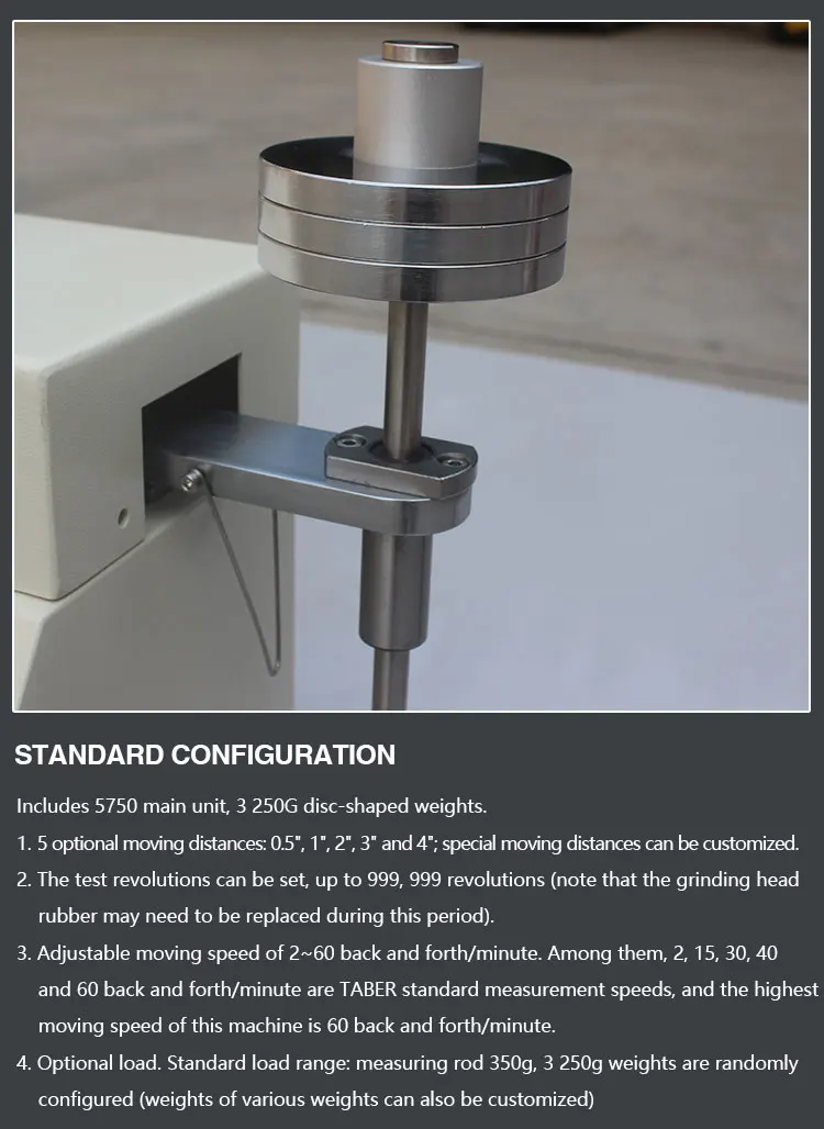 ASTM D3884 Taber Linear Abrasion Tester 220V Round Pattern Machine 1-Year Warranty Linear Scratch & Resistance Tester