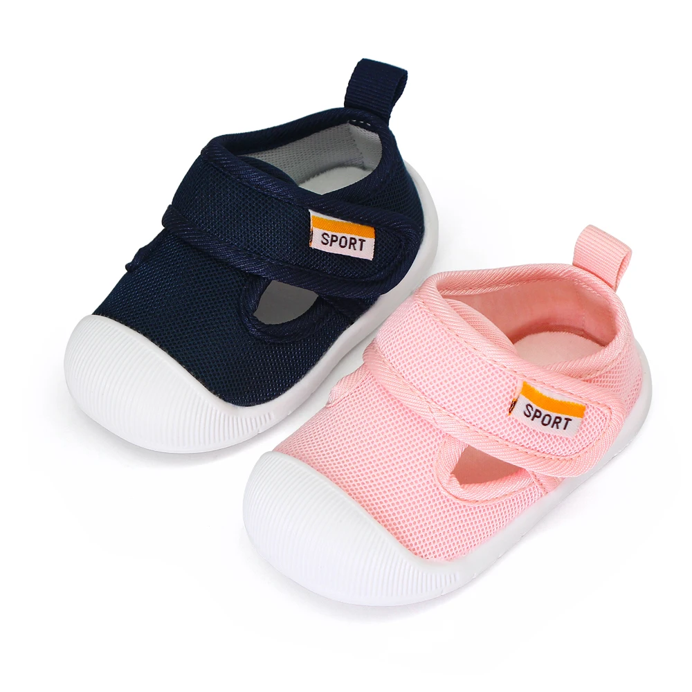 Children 1-3 Years Old Solid Color Mesh Surface Breathable Soft Soled Non-slip Shoes for Kids