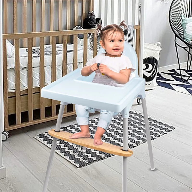 Custom High Quality Bamboo Wooden Adjustable Baby Highchair Footrest