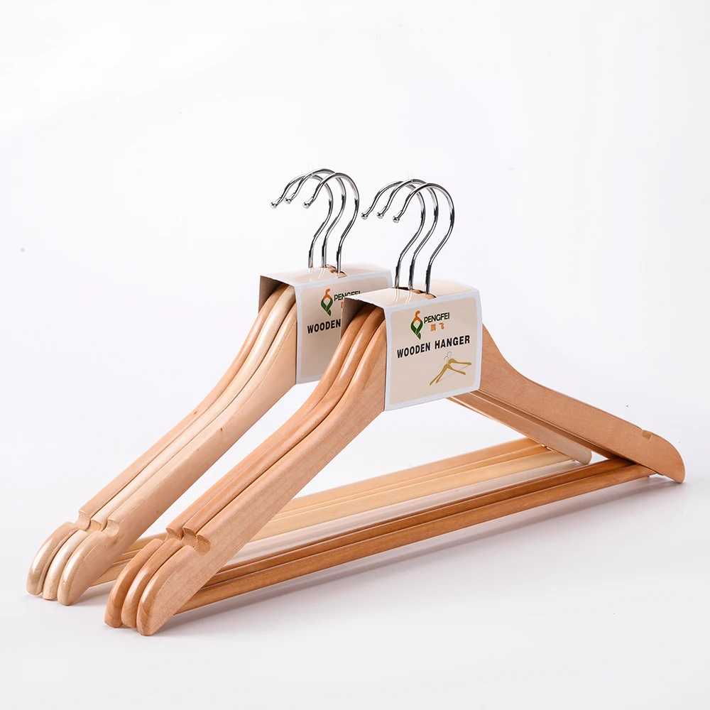 Custom wooden skirts hanger wood hanger set for clothes