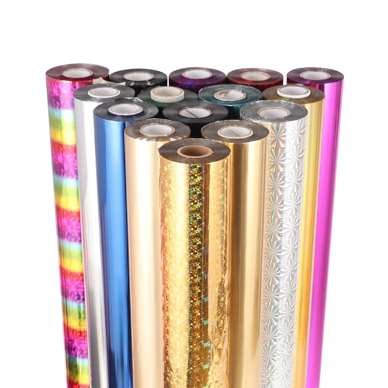 HDFOIL Generic PET Material Hologram Cold Stamping Foil 110-125C Stamping Temperature for Fabrics Leather Paper Plastic Rolls