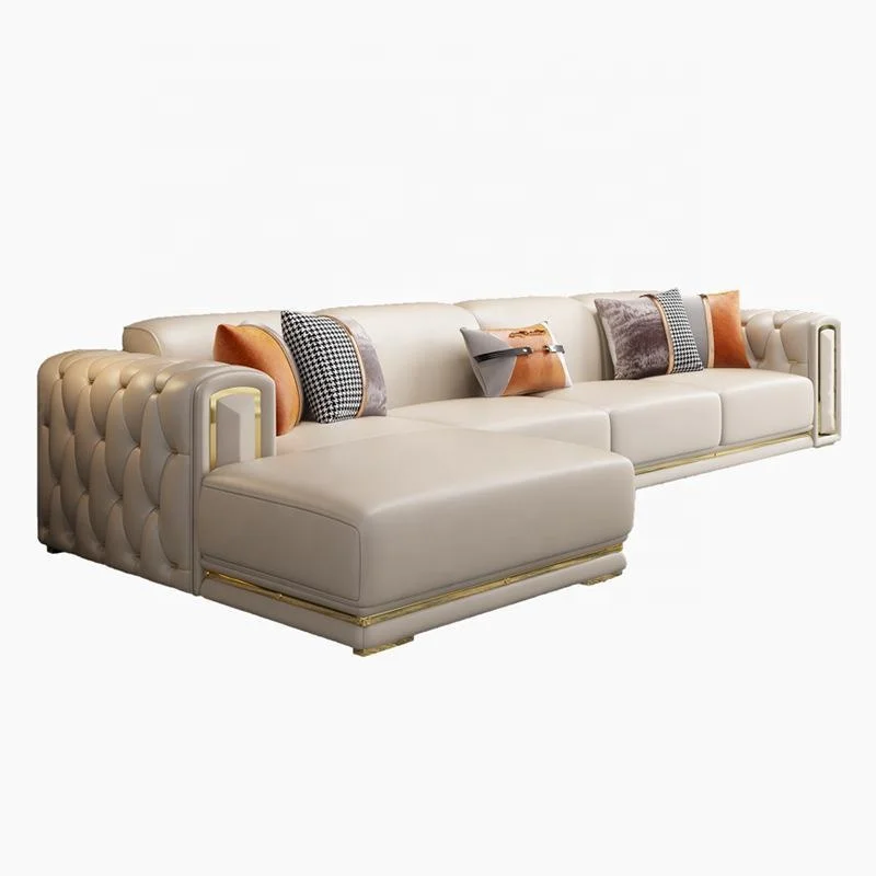 Italian Style Living Room Furniture L Shaped Sofa Set Hotel Modern