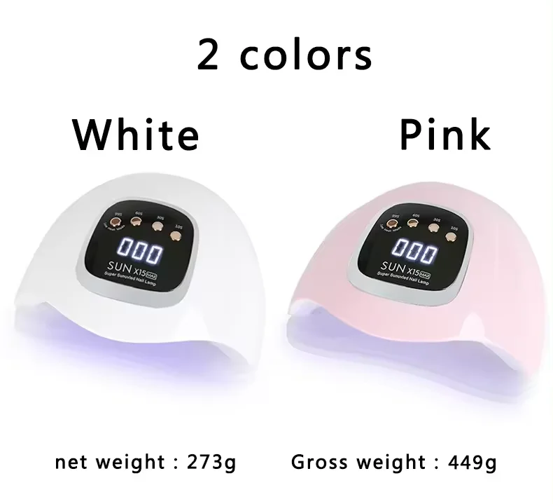 SunX15 MAX 280W Nail Dryer Fast Drying LED Polish Machine with UV Gel Lamp Electric Power Supply Plastic Material