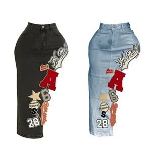 Fashion High Quality Denim Jeans Midi Skirts for Women Casual Stylish Stretchy Natural Waistline Anti-Static Design