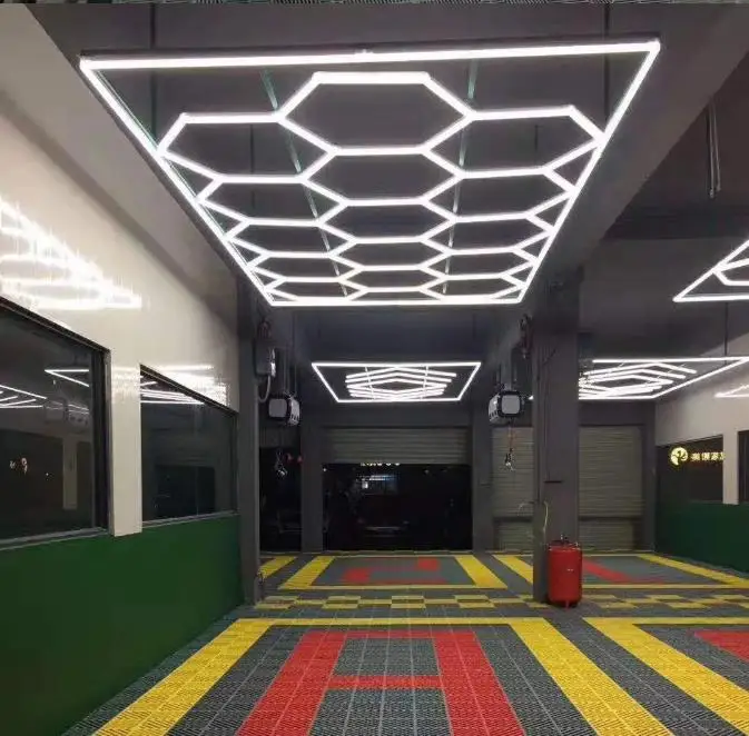 Hexagon LED Lighting Car Detail Garage Workshop Retail Light Honeycomb – 21  LED