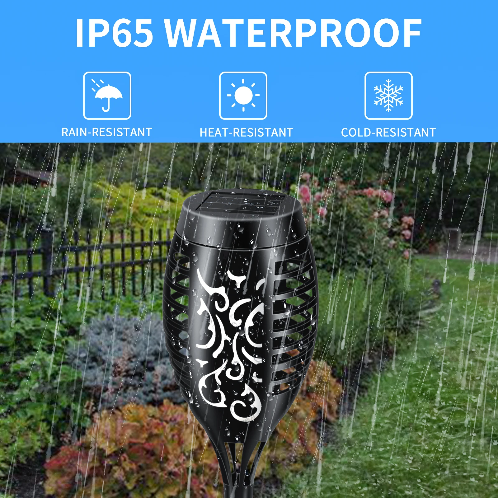 Oem Ip65 Led Solar Flickering Flame Torch Lights Outdoor Landscape