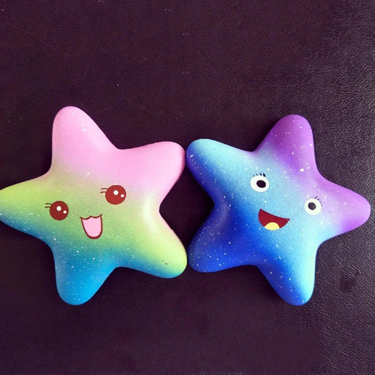 热卖好玩的小卡哇伊软条渐变彩色海星玩具缓升挤压玩具 - buy squishy