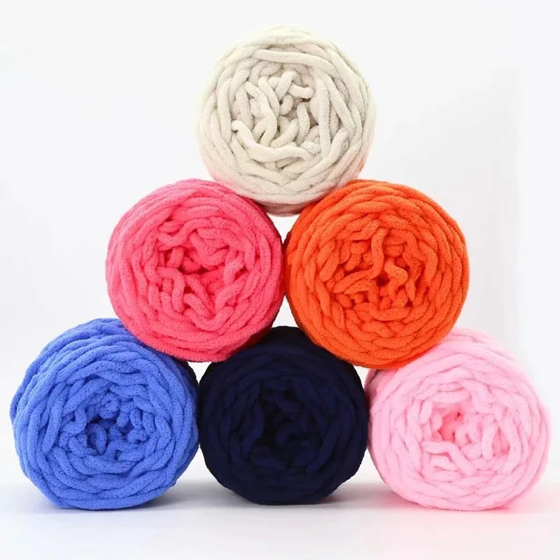 Chenille-Strickgarn 3 Stränge – 100% Polyester, Flauschig Weich, Je 100 G / 120 M, Für Decken & Kleidung
