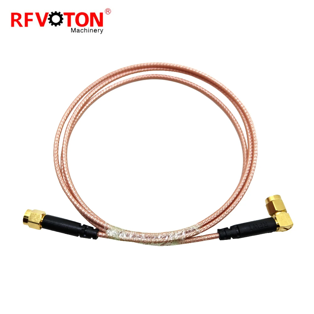 Factory SMA Female Jack Hembra Bulkhead Waterproof to Sma MALE PLUG RA 90 Degree for RG316 PIGTAIL Jumper Cable Assembly 1m
