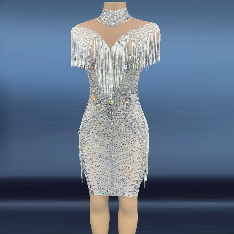 silver soarkly dress Lady Black Tie - Maddox Gown - Silver - Strapless Glitter Embellished Gown