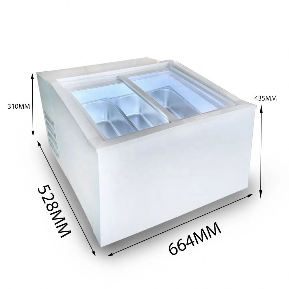 Put on Table Small Space Italy Ice Cream Display/Mini Glato Showcase/Ice Cream Freezer