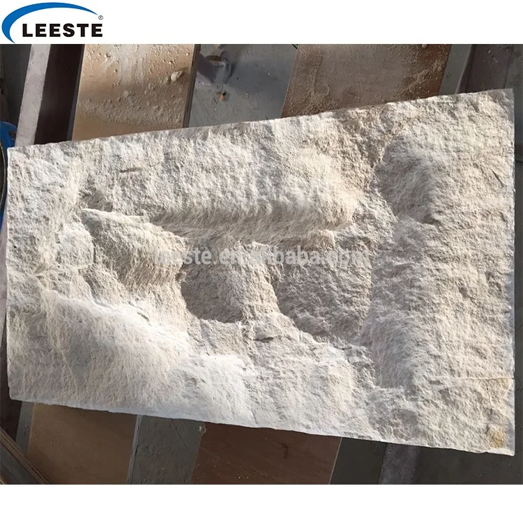 Popular Natural Wall Cladding Split Cream Limestone Tile