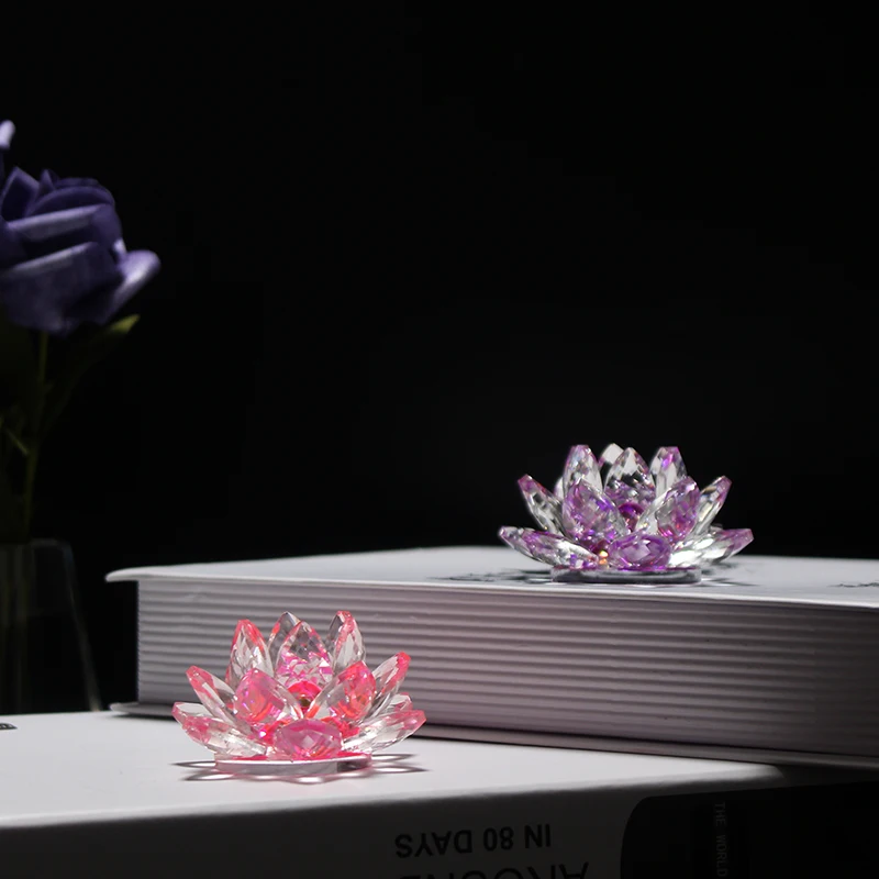 product jy wholesales k9 clear crystal glass candle candlestick holders stick for decor crystal lotus flower candle holder-9