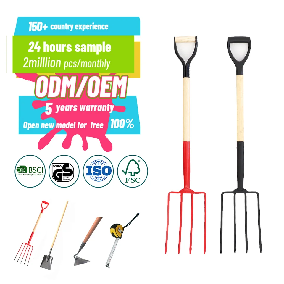 24 Hours Sample  Custom Agricultural Stainless Fork Hand Tools Garden Fork Steel Gardening Fork