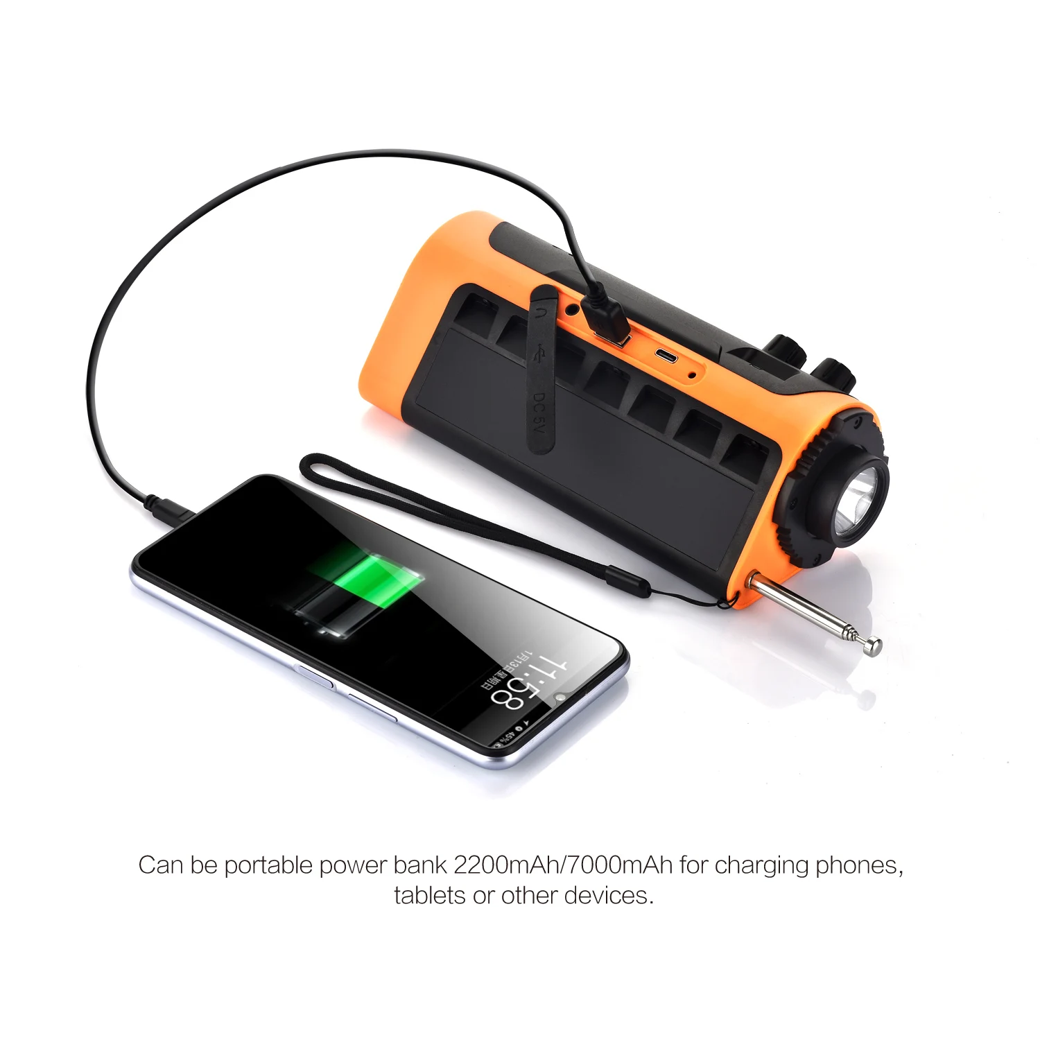 Mini Emergency Light Emergency Radio Dynamo Solar Hand Crank AM/FM/NOAA ...
