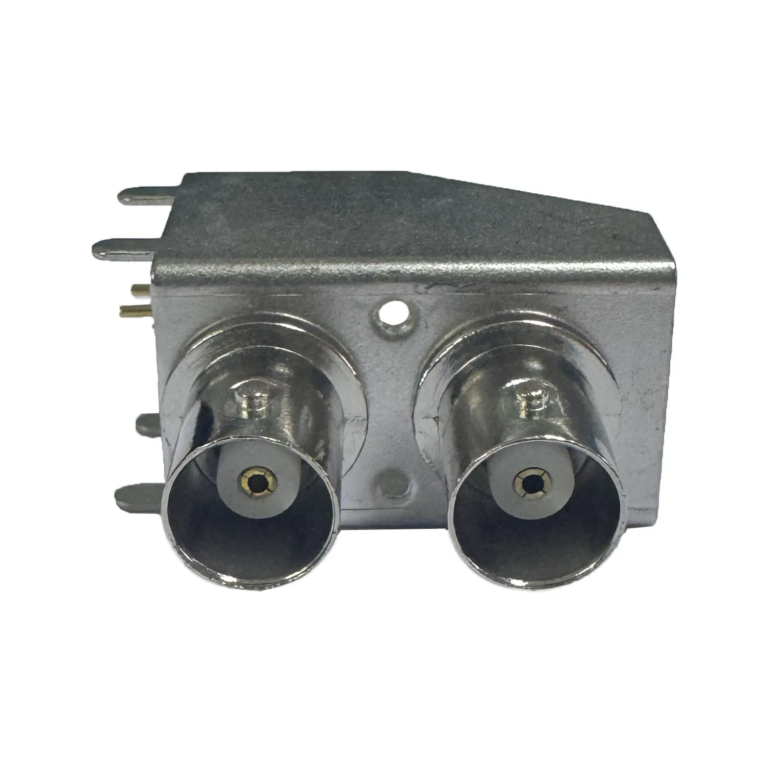 High Performance BNC Female Right Angle Solder PCB Mount Bulkhead BNC Dual Row Socket Connector
