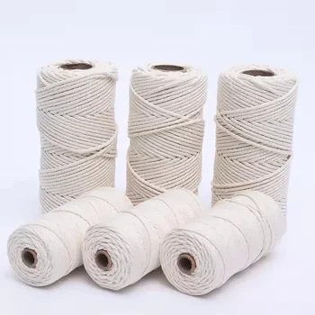 Wholesale Macrame Cotton Cord 2mm 3mm 4mm 5mm 6mm 8mm 10mm Natural Macrame Cord For DIY Macrame Craft