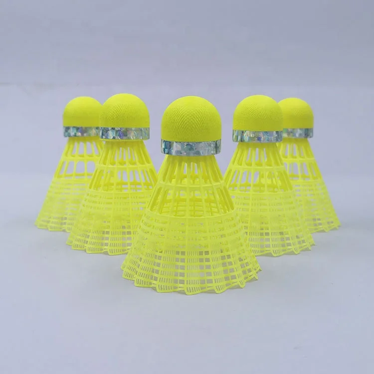 Wholesale Nylon Badminton Shuttlecock China Factory Direct Sale Yellow Badminton Stable Nylon Blade and PU Cork