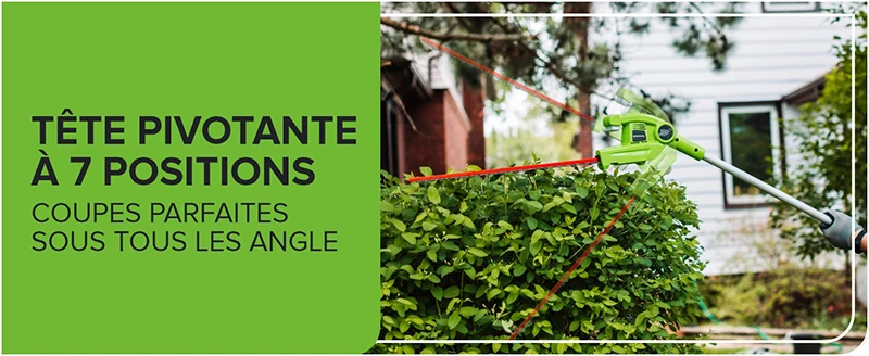 Greenworks perche élagueuse et taille-haie 2-en-1 avec batterie et chargeur_voghion.com