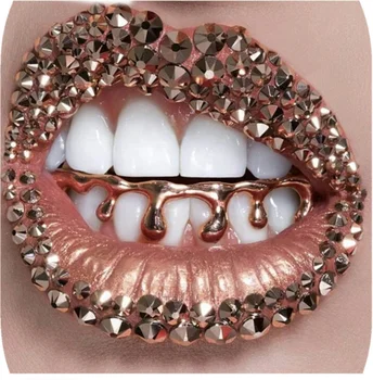 body jewelry rose gold water drop bottom teeth grills fit gold