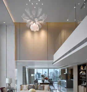 ECOJAS Luxury Design Decorative Art Indoor Lighting for Villa Hotel Living Room Glass Chandelier