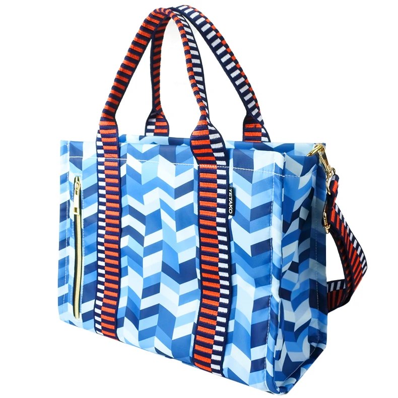 Personality Ladies Shopping Shoulder Zipper Canvas Cotton Tote Bag With Printed logo
