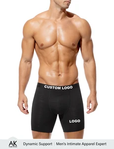 OEM ODM Fashion Dynamic Support Elastic Underwear Fit Shorts Breathable Polyester Fabric Athletic Men's Sports Boxer Briefs