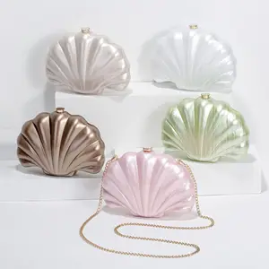 Female Shell Acrylic Box Clutches Lady Gift Evening Bag Party Prom Stones Handbags Luxury Women Wedding Bridal Clutch Purse Bag