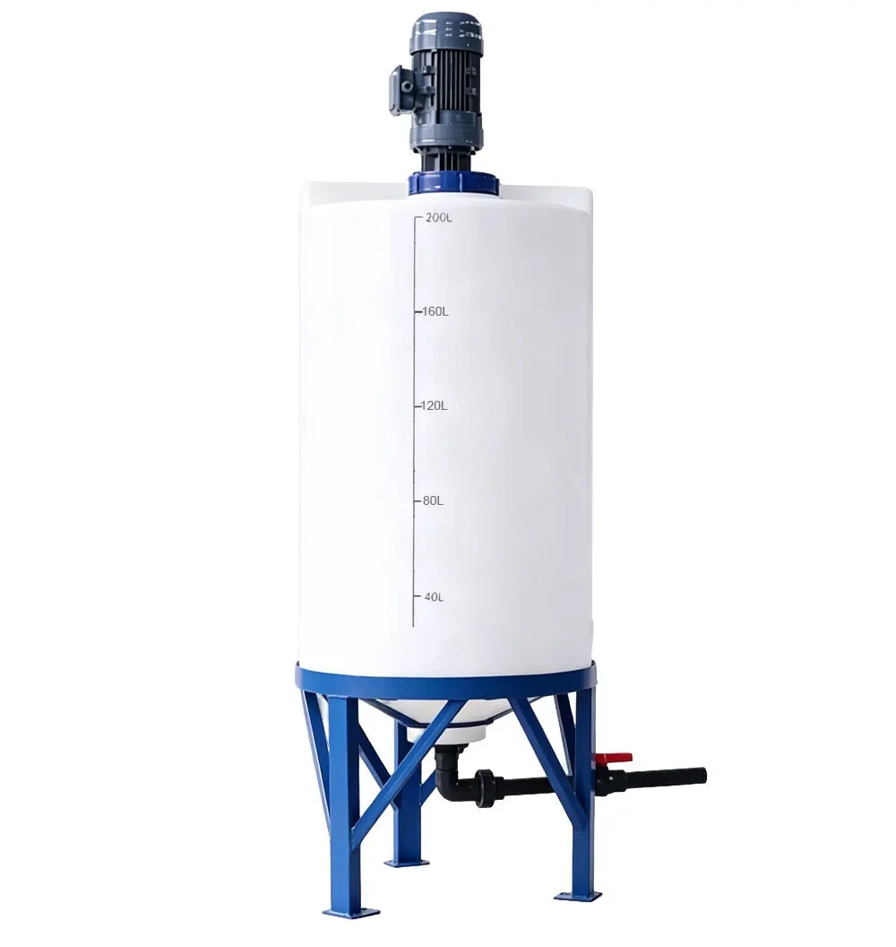 500L Poly Agricultural Chemical Storage and Mixing Tank with Agitator and Motor for Liquid Applications