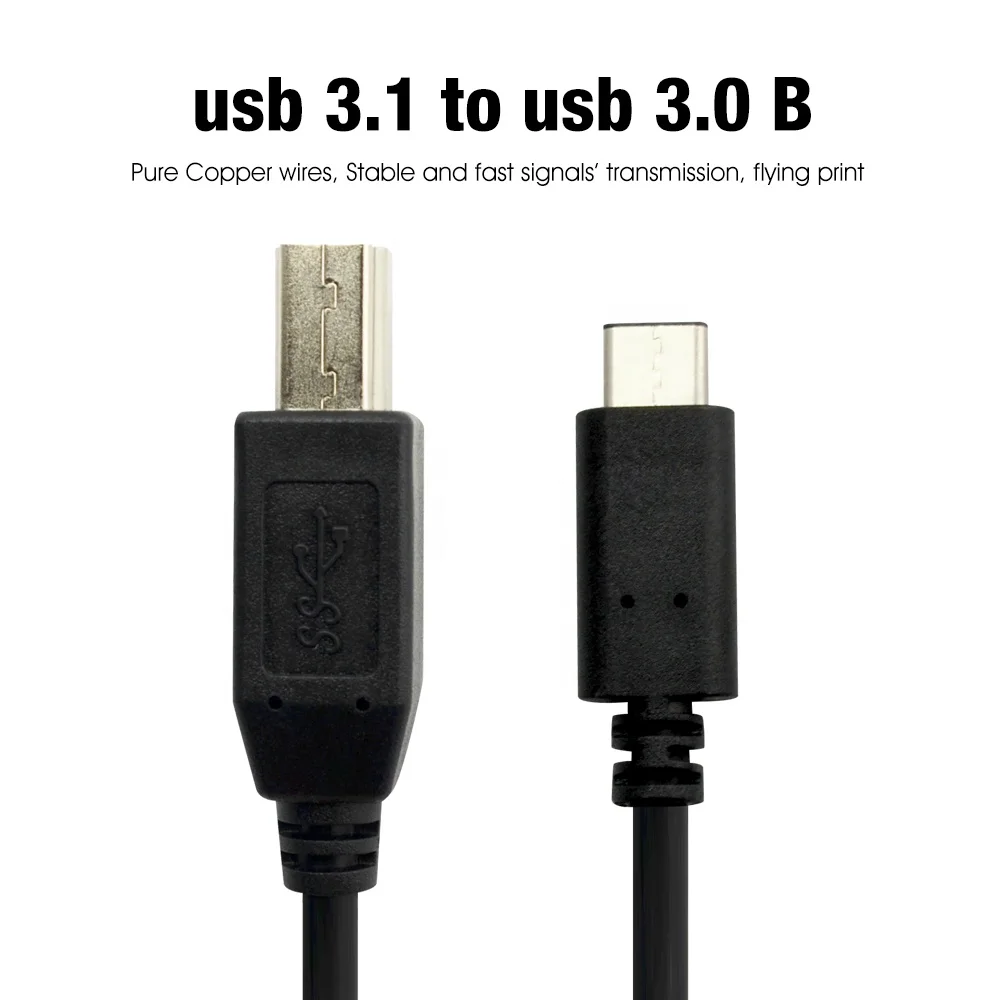 3ft 1 м USB-C USB 3,1 C Тип разъема USB 3,0 типа B Мужской Пинтера USB кабель для Mac Pro Dell сотового телефона-печатающий плоттер и жесткого диска