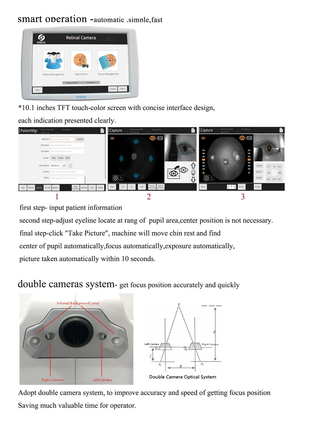 High-definition Ophthalmic Instrument Automatic Fundus Camera Reticam 3100 Optical Device High-definition Imaging