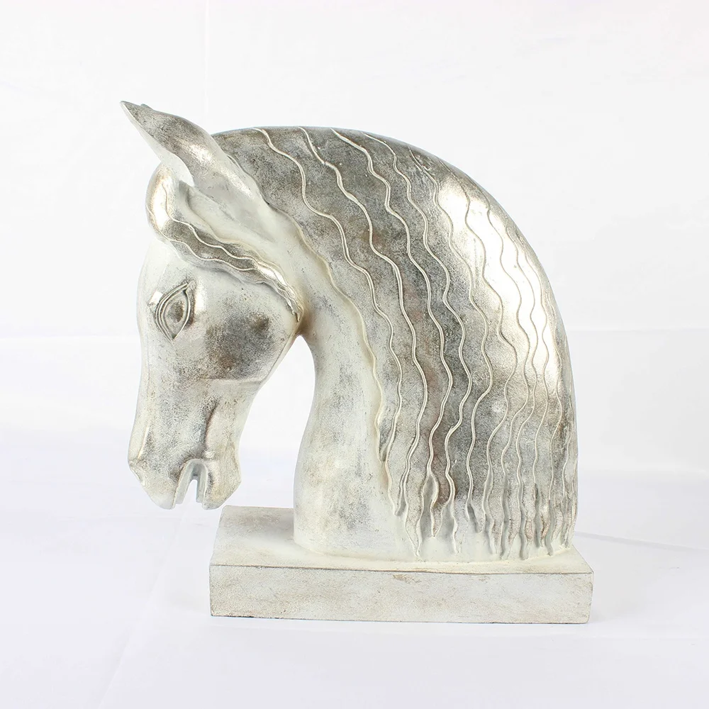 Custom Sliver Resin Crafts Horse Head Sculptures 3 Horse Head Statue