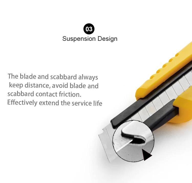 18mm Retractable Blade Plastic Sliding Knife Paper Art Office School