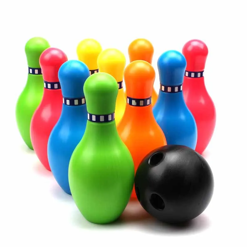 QIYINGWSY Bowling Pins Ball Toys Small Plastic Bowling Set Fun Indoor Family Games with 10 Mini Pins and 2 Balls Educational Toy Birthday Gift for Kids Toddlers Boys Girls Children 3 4 5 6 Years 12Pcs 