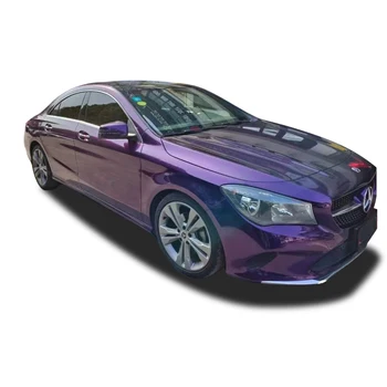 1.52x18m Super Glossy Liquid Metallic Purple TPU Film Air Bubble Free PPF Car Body Wrapping Offers Paint Protection Function