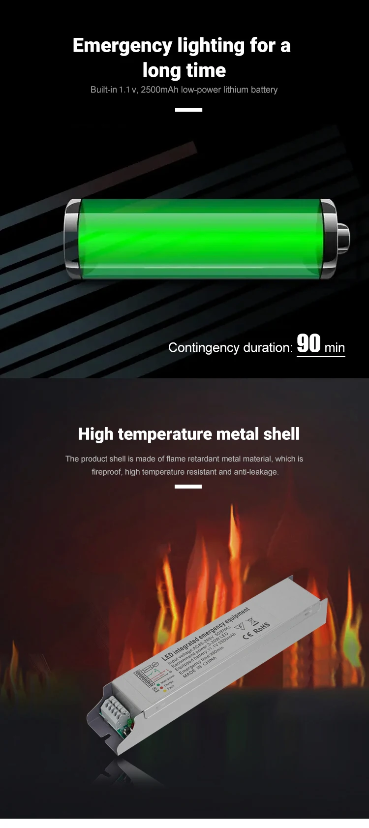 Hot Selling 3W 20W Battery Power Rechargeable Led Emergency Driver Power Supply