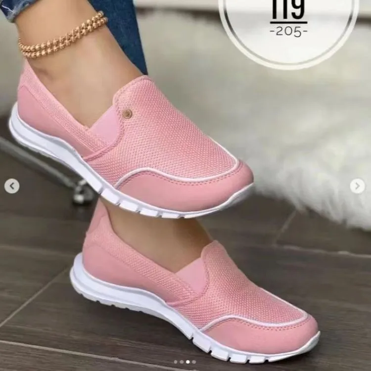 2024 new design large size casual walking shoes lace up canvas shoes lightweight sneakers for women