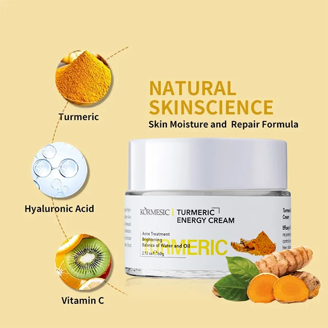 KORMESIC OEM Wholesale Private Label Skin Care Facial Cream Whitening Turmeric Energy Facial Cream