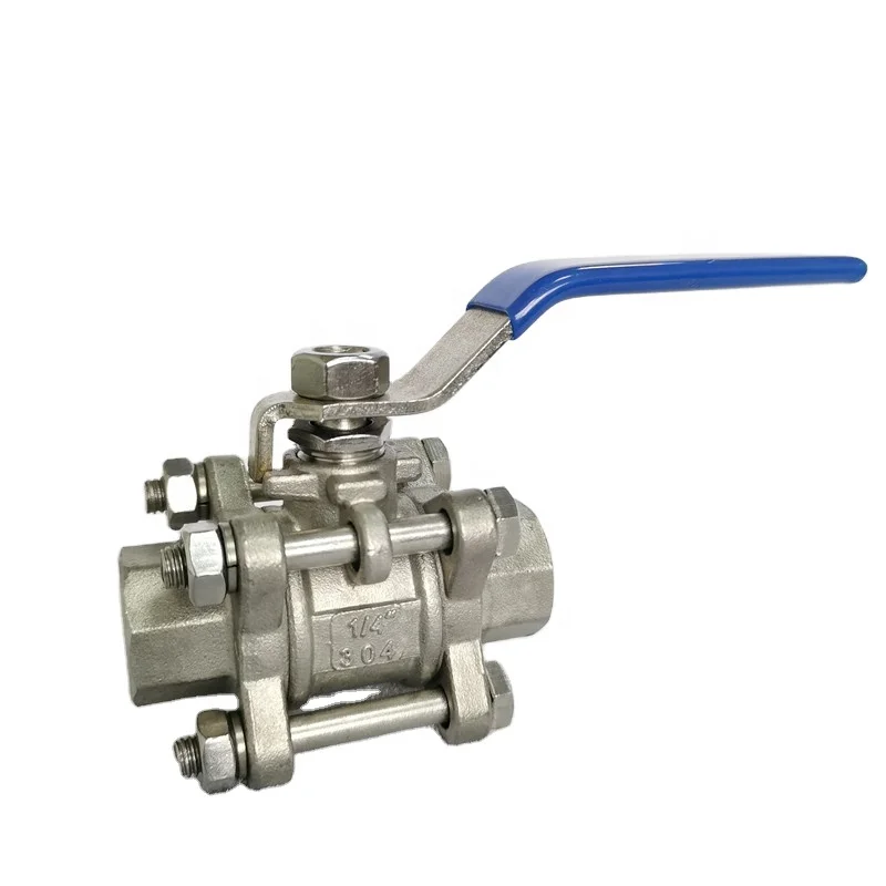 WOG full port 3-pcs bolted ball valve stainless steel 304/316 for water oil and gas (1/2" NPT)