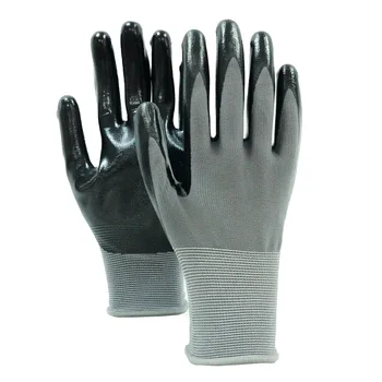 Wholesale Durable 13 Gauge Nylon Smooth Nitrile Coated Anti Slip Home Improvement Construction Gloves for Workers