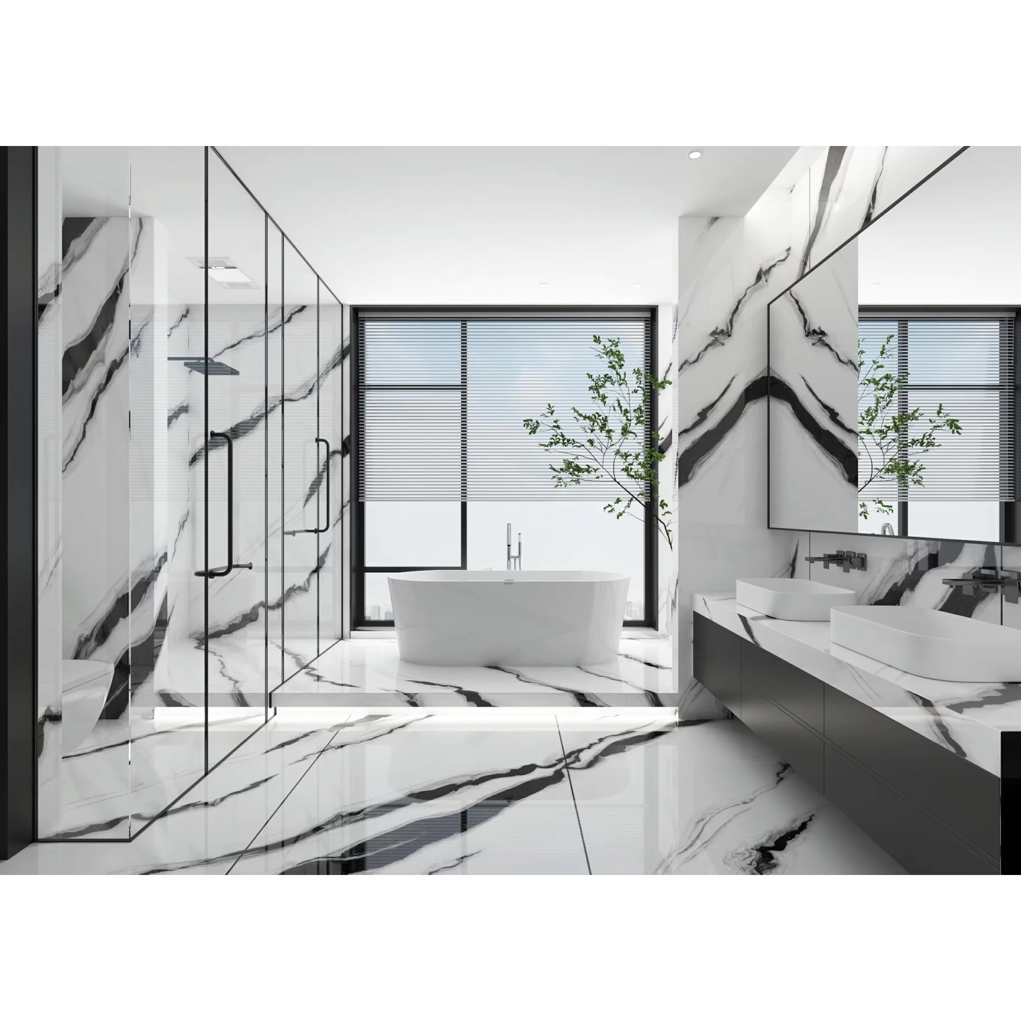 Panda beyaz 1200x600 tam cilalı sırlı porselen seramik fayans