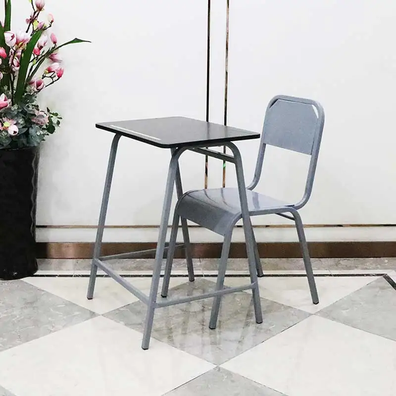 Modern School Furniture Student Desk And Chair Single Student Metal