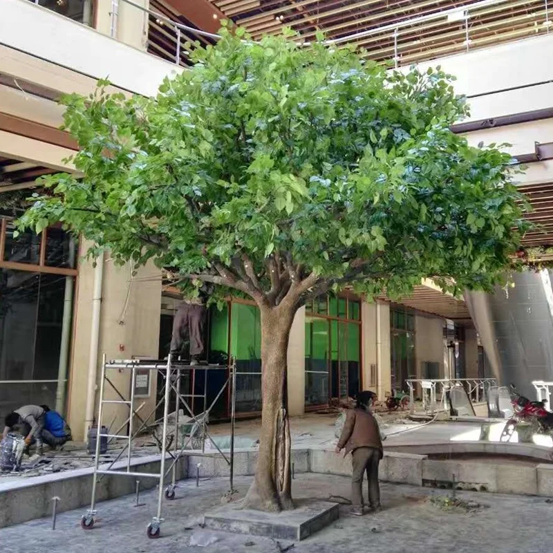 Look Natural Simulated Ficus Tree Hotel Mall Home Decor Indoor Large Fake Artificial Tree Lush Arboles Artifical Banyan Tree