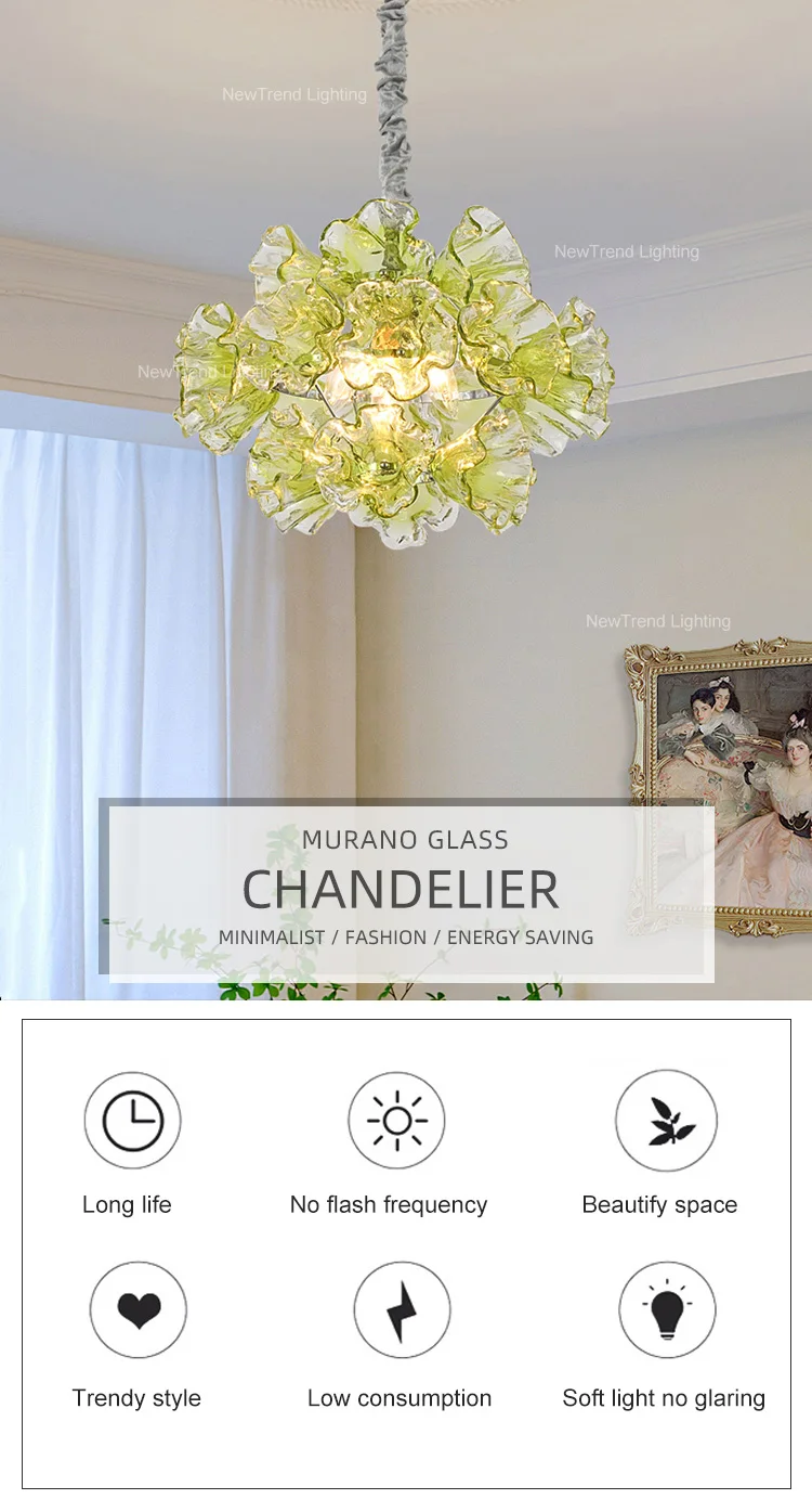 cpl 466 luxury italian designer murano glass chandelier  creative blooming flower light for hotel  villa-0