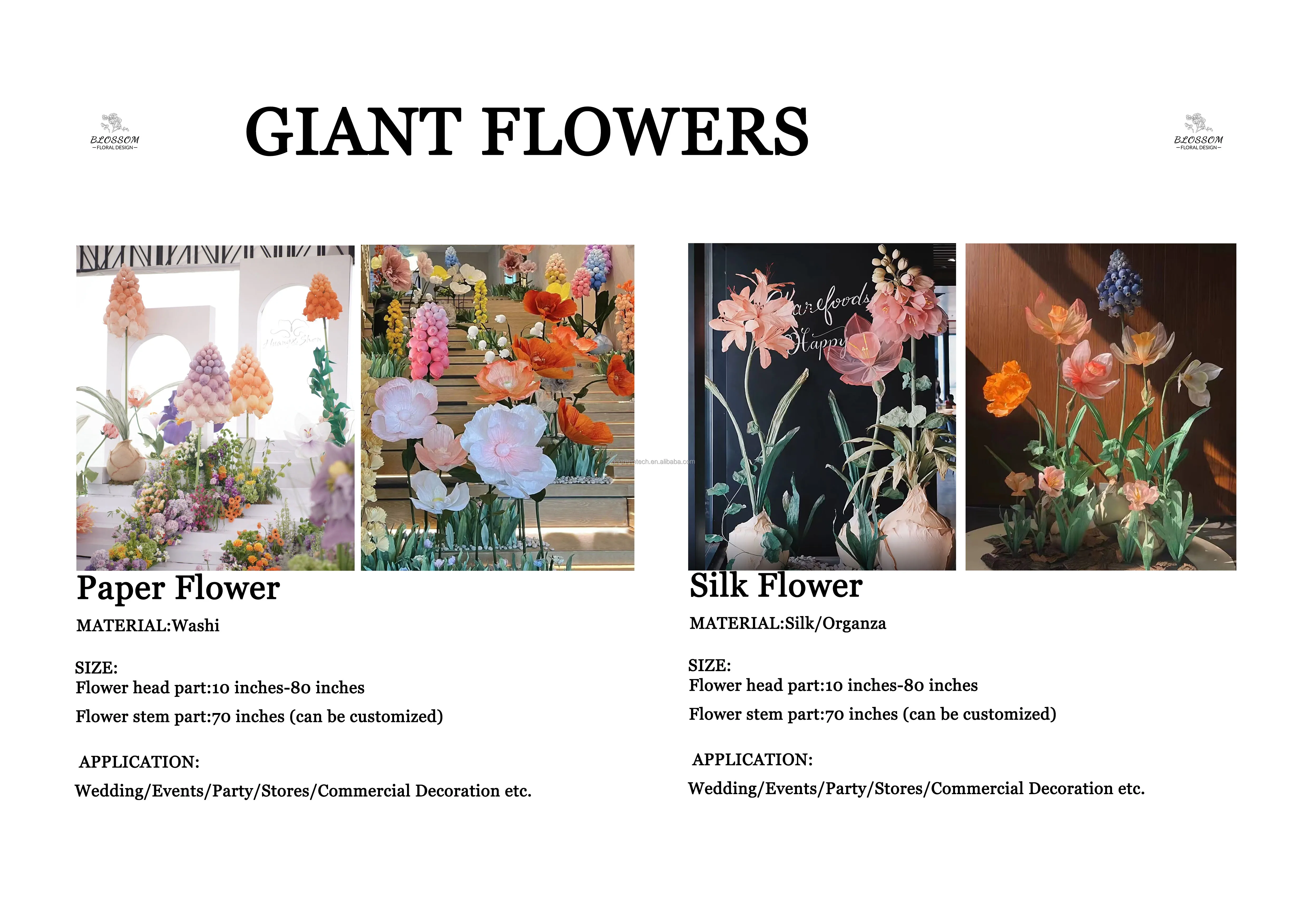 J031 Customized Giant Paper Flowers Summer Garden Series For Wedding