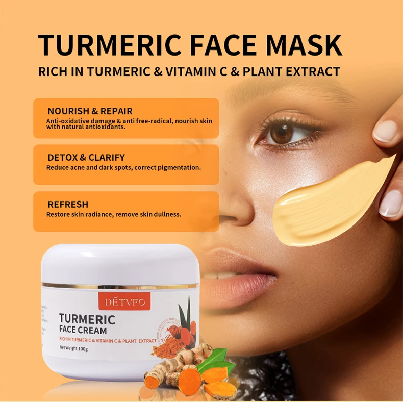Turmeric Whitening Moisturizer Herbal Face Cream Blaching Detvfo